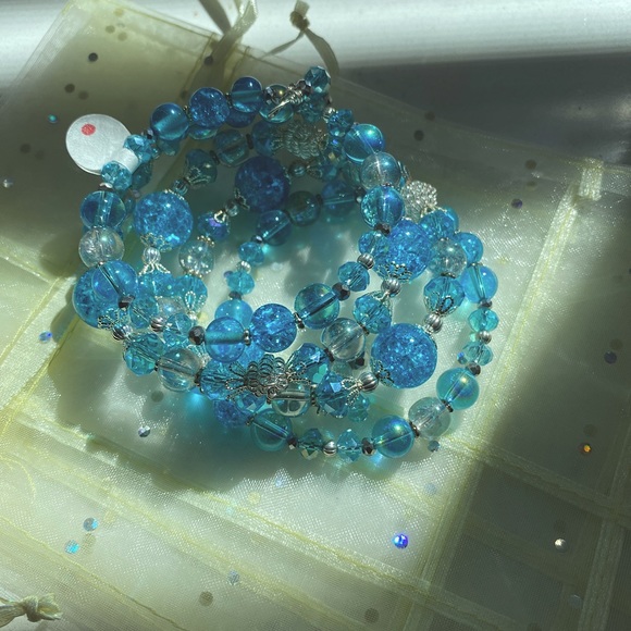 NEW Sparkling Beaded Bracelet Turquoise - Picture 4 of 5